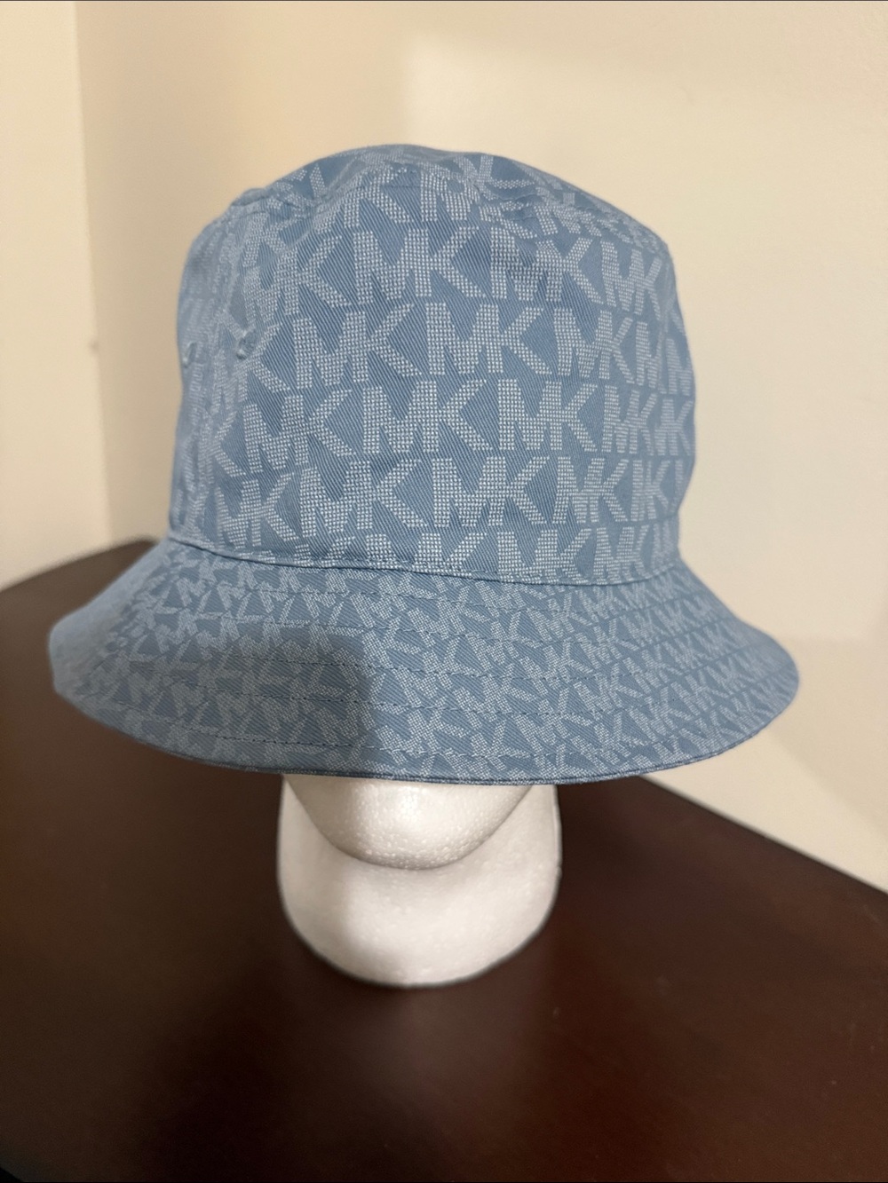 Michael Kors Light Blue MK Monogram Bucket Hat